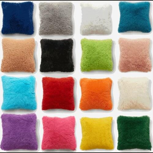 Korean style plush pillow cover crystal long plush sea lion pillow soft and comfortable solid color creative cushion cover