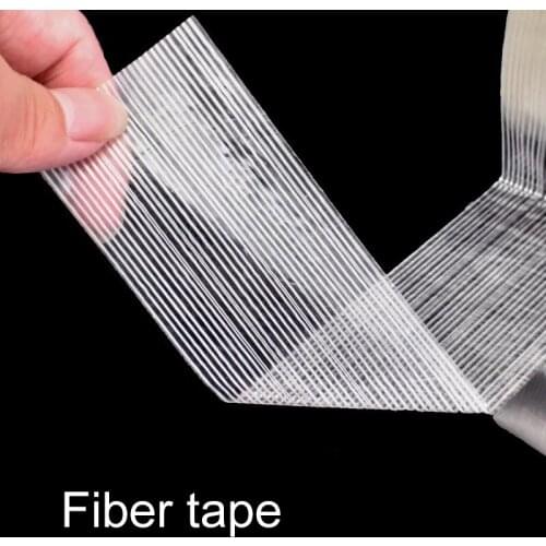 Strong Glass Fiber Tape Stripe Single Side Transparent Adhesive Glass Fiber Tape Industrial Binding Oackaging Fixed Seal50m roll