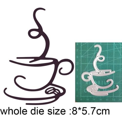 Coffee Cup Border New 2021 Metal Cutting Dies For DIY Scrapbooking Paper And Card Making Decorative Embossing Dies Craft Dies