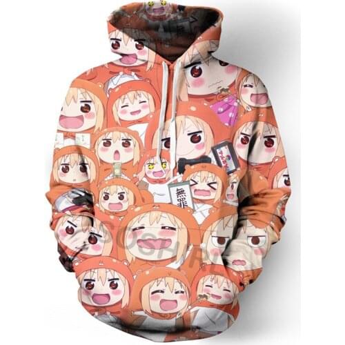 SOSHIRL Kawaii Anime Hoodies Funny Cute Unisex Hooded Sweatshirt Himouto! Umaru-chan Cosplay Pullovers Winter Hip Hop Streetwear