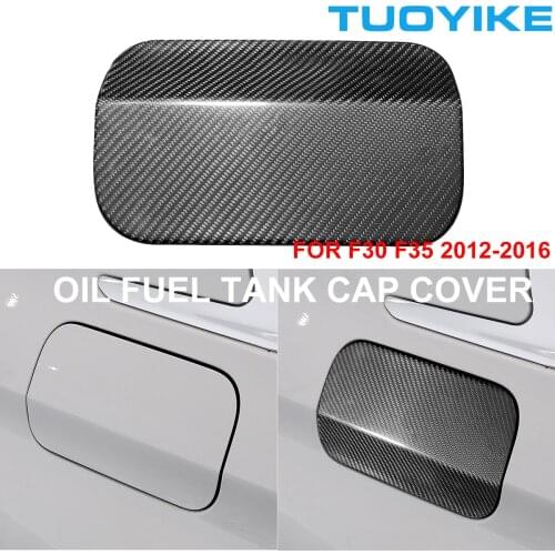 Car Styling Real Carbon Fiber Exterior Oil Fuel Tank Box Cover Cap Trim Sticker Decal For BMW 3-Series F30 F35 2012-2016