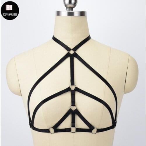 BODY HARNESS Women Sexy Costumes Lingerie Bondage Harness Cage Bra Suspender Belt Rave Fetish Wear Body Bondage Harness Bra