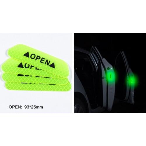 4 Pcs Car Door Safety Warning Reflective Stickers OPEN Sticker For Chery Fulwin QQ Tiggo 3 5 T11 A1 A3 A5 Amulet M11 Eastar