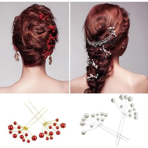 2Pcs Women Fashion Shiny Faux Pearl Wedding Party Hairpin Hair Clasp Clip Decor Headpiece Handmade Hair Jewelry крабик для волос