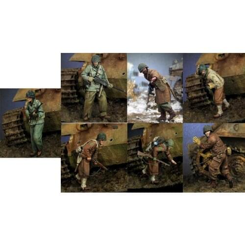 1/35 Scale Unpainted Resin Figure US crew 7 figures collection figure