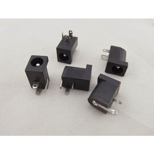 100pcs Connector 5.5x 2.5mm Female DC Power Supply 3 Pin Barrel-Type PCB Panel Mount