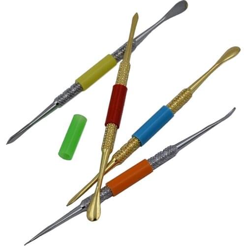 2pcs 120mm Stainless Steel Dab Wax Tool with Removable Silicone case for Non stick Dabbing Slick butane oil
