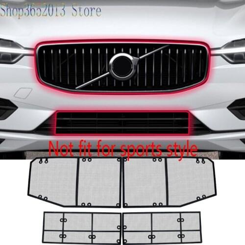 For Volvo XC60 2018-2021 stainless steel Front Bumper Grille Network Insect Net Protection 4pcs Car Styling Accessories
