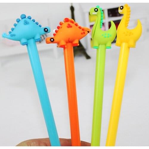 48pcs/set Creative Stationery Students Use Cute Little Dinosaur Gel Pen Cartoon Black Office Signature Pen