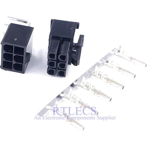 5 pcs 4.2 mm 6 Pin Header Male Pin Housing Contact Pins Graphics card GPU PCI-E PCIe 2 Square 4 Tapered Gtx 1050Ti 4GB gigabyte