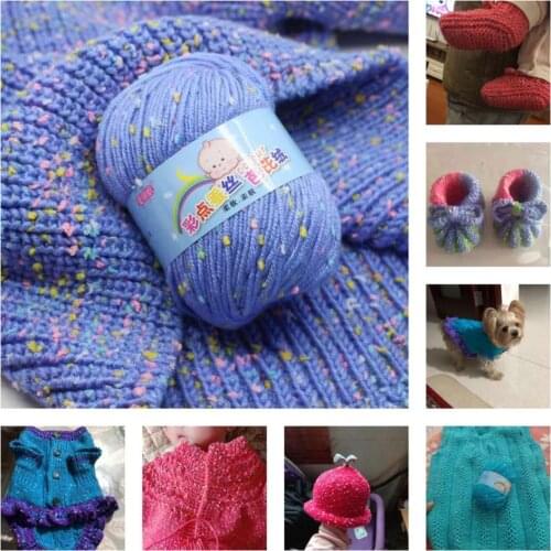 5pcs/lot High Quality Baby Cotton Cashmere Yarn for Hand Knitting Crochet Worsted Wool Thread Colorful Eco-dyed Needlework