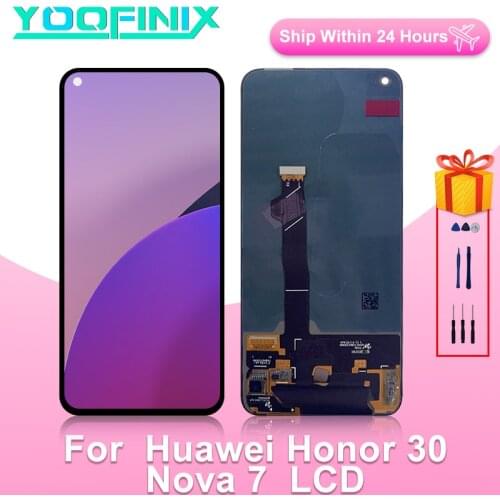 "6.53" For Huawei Honor 30 Display LCD Touch Screen Digitizer Display Replacement Parts For Huawei NOVA 7 LCD BMH-AN10 Nova 7