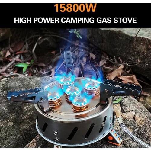 Five Core Flame Nozzle Fire Adjustable Gas Burner 15800W Camping Stove High Power Camping Gas Stove for Outdoor Camp ​Equipment