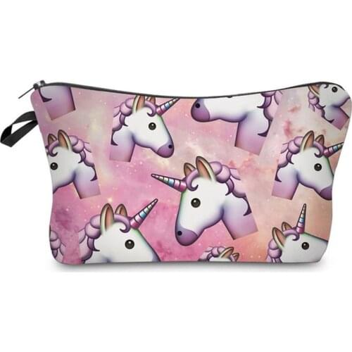 Unicorn Fashion Cosmetic Bag Print Women makeup bags Cute bag headset candy Cosmetic Bags printing Collection me bag 3D zipper