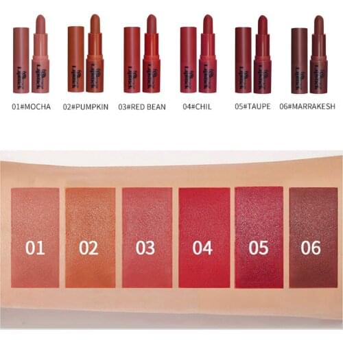 Matte Lipstick Kit 6 Colors Lipstick Set Non-stick Long Lasting Waterproof Lip Gloss Collection Women Lip Make up Cosmetic