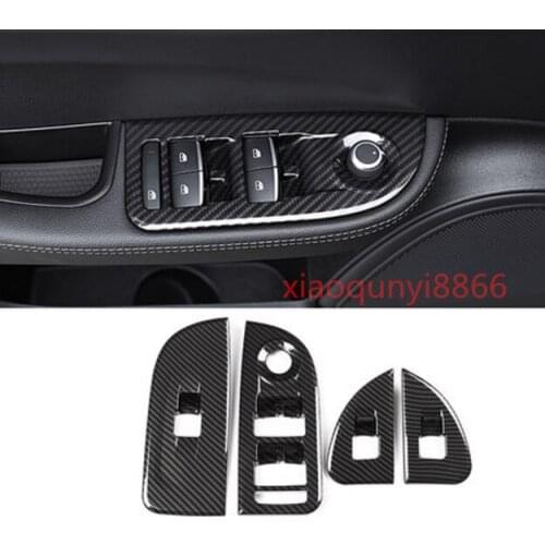 For Alfa Romeo Giulia 2017 2018 ABS Carbon Fiber Window Switch Panel Cover Trim