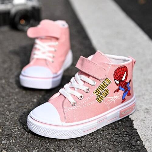 Spiderman canvas high top shoes for kids, sneakers for boys, students, new collection