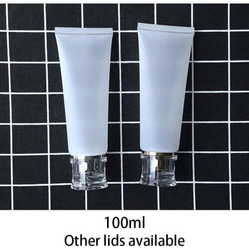 Empty 100g Matte Plastic Cosmetic Containers Tube 100ml Facial Cleanser Lotion Shampoo Body Wash Cream Packaging Frost Bottles
