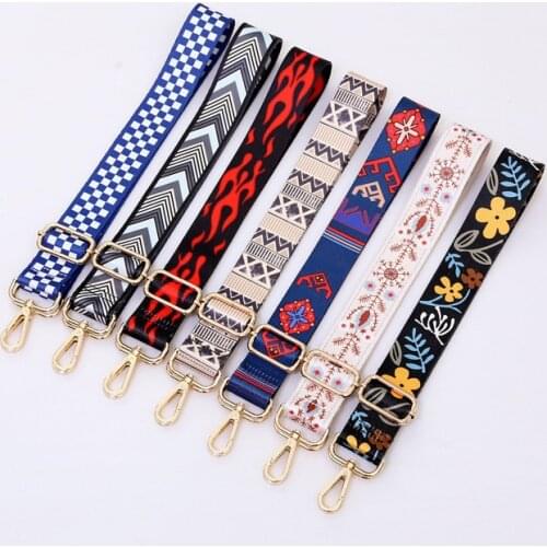 HJKL Nylon Colored Belt Bag Strap Accessories for Women Rainbow Adjustable Shoulder Hanger Handbag Straps Decorative bag strap