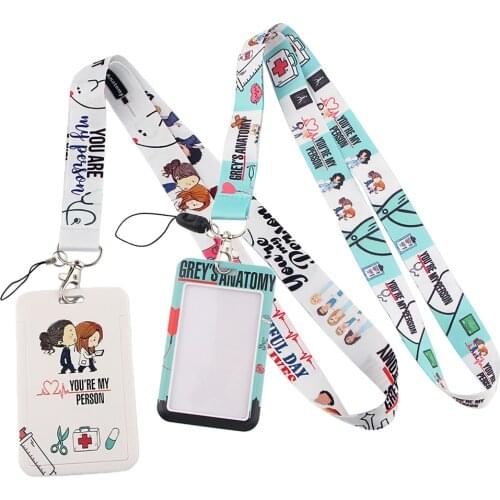 PF101 Medical Greys Anatomy TV Show Doctor Nurse Neck Strap Lanyards Keychain Holder ID Card Pass Hang Rope Lariat Lanyard Gift