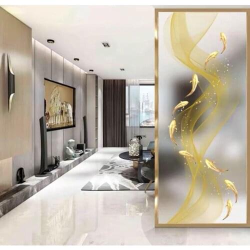 Luxury Stainless Steel Screen, Entrance Partition, Living Room And Bedroom Shelter, Household Metal Glass Screen