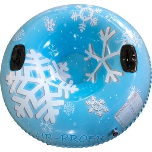 Ski Circle Inflatable Snow Tube Sled Board Blue 120cm Thickened Pad Ski Tube Skiing Outdoor Sports Adult