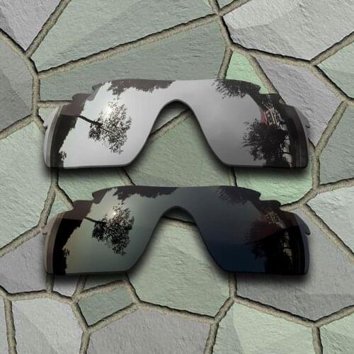 Grey Black&Chrome Sunglasses Polarized Replacement Lenses for Oakley Radarlock Path Vented