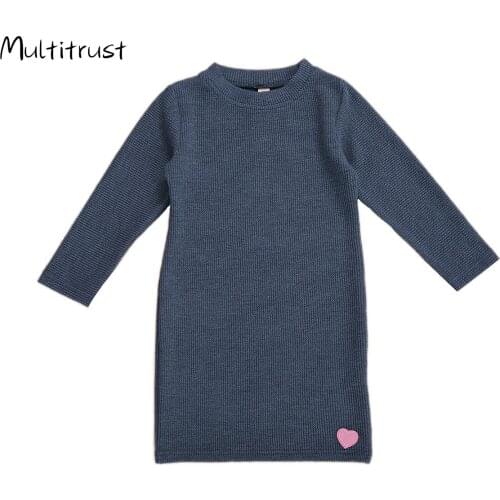 2020 Autumn Winter Toddler Girl Dress Fashion Kids Clothes Teen Girls Sweater Kids Knitted Straight Sweater Dress