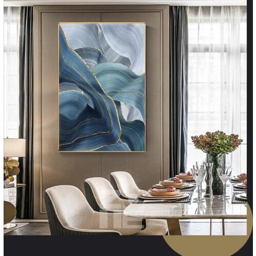 Wall Art Modern Abstract Gold Foil Lines Green Canvas Art Paintings For Living Room Bedroom Posters Print Wall Poster Home Decor