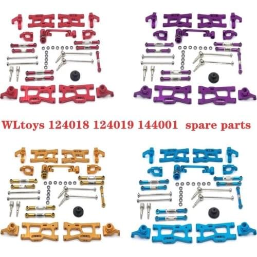 WLtoys 124019 124018 144001 RC car spare parts Metal upgrade Kit drive shaft pull rod swing arm steering cup C seat gear etc