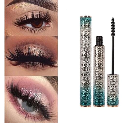 3D Skull Shape Black Eye Mascara Long Eyelash Brush Curving Lengthening Anti-sweat Mascara Waterproof Eye Makeup Fiber Brush