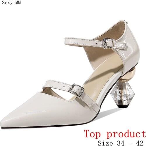 Women High Heels D'Orsay Pumps High Heel Shoes Woman Party Shoes Kitten Heels Genuine Leather Small Plus Size 34 -40 41 42