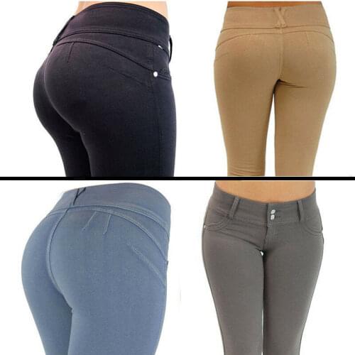 2019 Women High Waisted Skinny Jeggings Jeans Stretch Long Pencil Pants Trousers