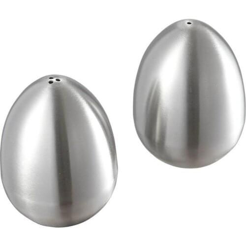 1PC Cute Egg Shape Stainless Steel Seasoning Container Condiment Pot Salt Sugar Pepper Storage Organizer OK 0273