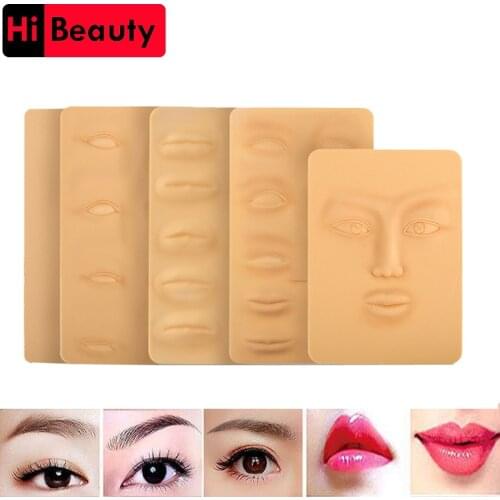10pcs/lot 3D Silicone Permanent Makeup Tattoo Training Practice Fake Skin Blank Eye Lip Face For Microblading Machine Beginner