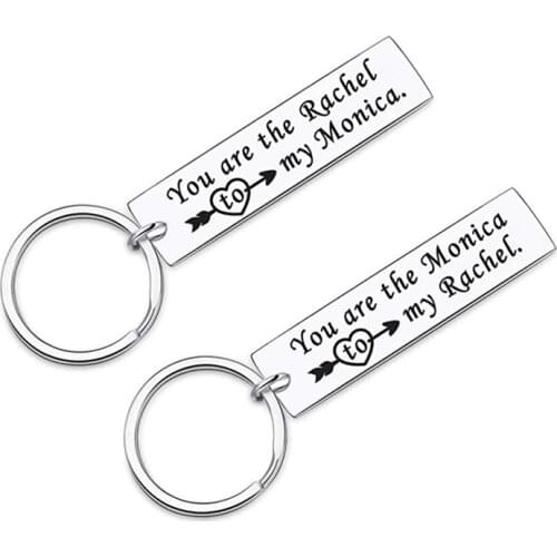 2Pcs Friends TV Show Merchandise Keychain Best Friend Gifts for Women - You are The Rachel to My Monica Birthday Wedding Keyring