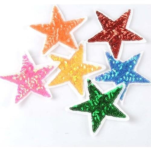 6pcs Star patches badges for clothing iron embroidered patch applique iron sew on Diy patches sewing accessories for clothes
