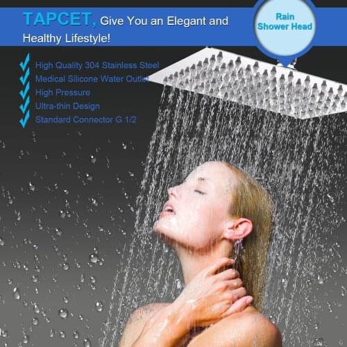8inch Rainfall Shower Head Stainless Steel Square Rain Shower Head Pressurized Big Shower Head