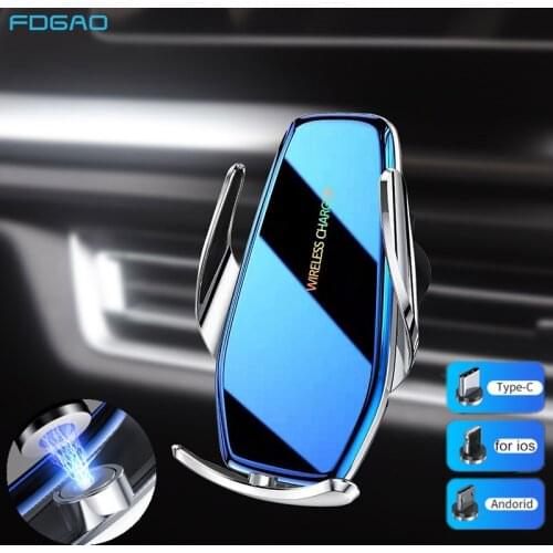 Wireless Car Charger Qi 15W Fast Magnetic USB Charging Automatic Phone Holder Air Vent Mount for iPhone 12 11 XS X 8 Samsung S21