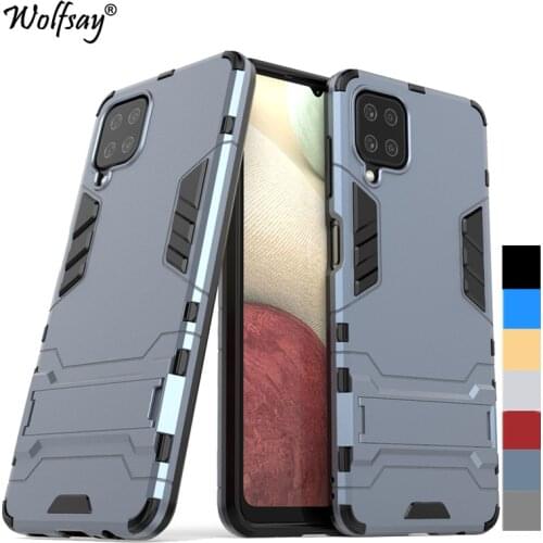 For Cover Samsung Galaxy A12 Nacho Case Hybrid Stand Silicone Armor Case For Samsung A12 Nacho Cover For Samsung A12 Nacho 6.5"