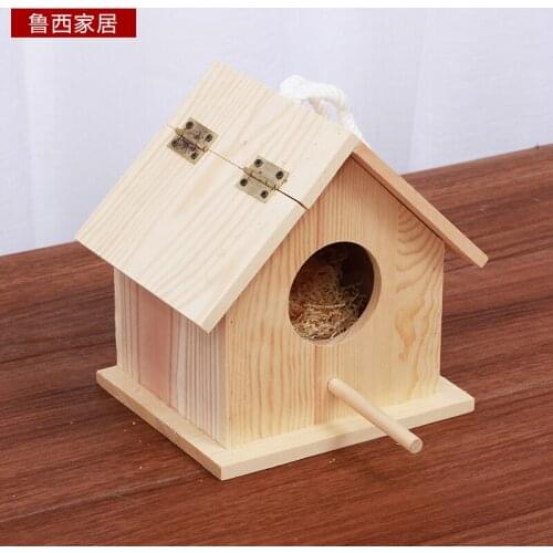 Wooden Bird house Breeding box Bird nest Chalet manual bird bed house outdoor hanging decoration garden accessories outdoor