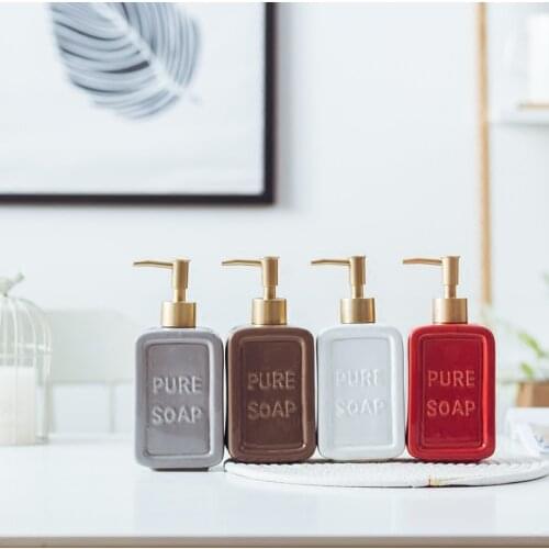 Bathroom Hotel Ceramics Pump Shower Gel Kitchen Portable Soap Dispenser Bottle Travel Lotion Kitchen Liquid Soap Dispenser LY60