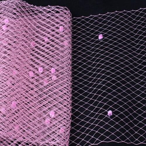 Pink Birdcage Veil With Dots 25CM Width Russian Veiling Netting Wedding Dot Veils Millinery Fascinator Material 5Yards/Lot LDV07