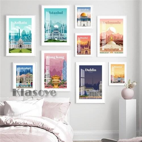 Havana Galway Dublin Prints Poster World Travel Scenery Canvas Painting Vintage Travel City Map Wall Stickers Home Decor Gift
