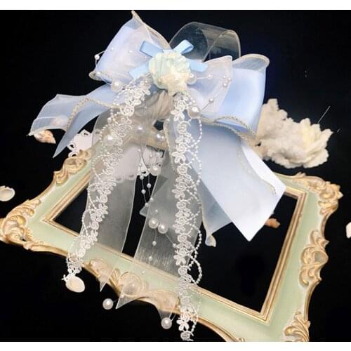 Handmade Ocean Shell Pearl Milky Way Headwear Starry Star Jellyfish Lolita Hair accessory clip