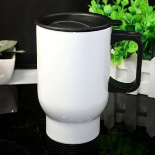 Stainless Steel White Travel Blank Sublimation Mug For Heat Press Printing 450ml Thermos Cup