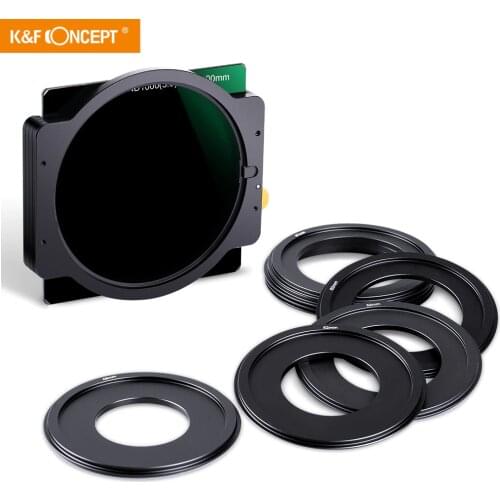 K&F Concept ND1000 Square Filter 100mmx100mm Lens Filter With Metal Holder + 8pcs Adapter Rings for Canon Nikon Sony Camera Lens
