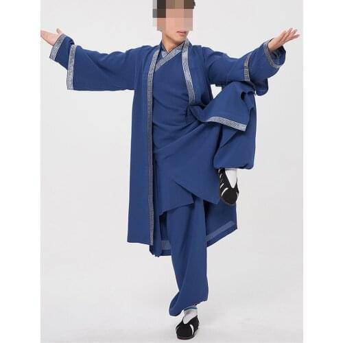 20color customize Linen black/blue Taoist veil suits wudang kung fu uniforms Tai chi uniform robes Martial arts clothing