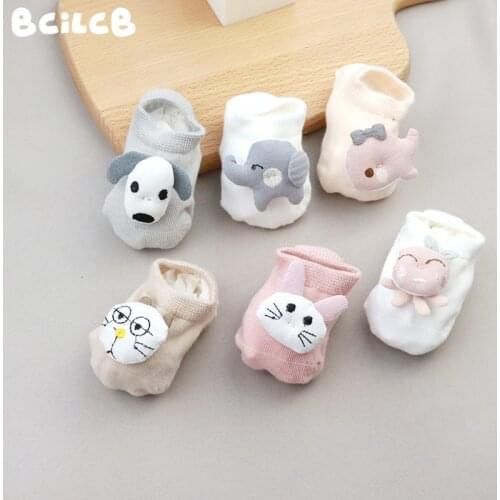 Baby Cartoon Newborn Bebe Socks Cotton Animal Mouth Comfortable Socks Cute Boy Girl Infant Non-slip Children Toddler Summer Sock