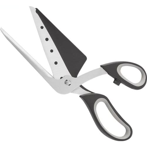 2 In 1 Multifunctional Scissors Pizza Slicer Cutter Server Tray Pizza Shovel Tool Kitchen Cook Gadget Stainless Steel